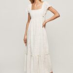 Women White Pepe Jeans Peri Cotton Dress 60J40217