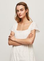 Women White Pepe Jeans Peri Cotton Dress 60J40217 - Image 3
