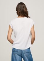 Women White Pepe Jeans Photo Print T-Shirt 60J40410 - Image 4