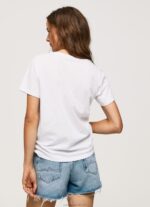Women White Pepe Jeans Photo Print T-Shirt 60J40429 - Image 4