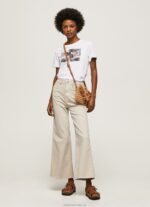 Women White Pepe Jeans Photo Print T-Shirt 60J40432 - Image 2