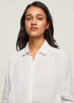 Women White Pepe Jeans Plain Regular Fit Shirt 60J40333 - Image 3