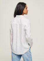 Women White Pepe Jeans Plain Regular Fit Shirt 60J40333 - Image 4