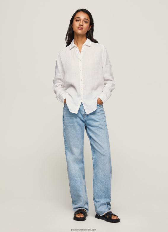women_white_pepe_jeans_plain_regular_fit_shirt_60j40333.jpg Women White Pepe Jeans Plain Regular Fit Shirt 60J40333 - Image 1