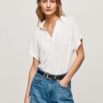 Women White Pepe Jeans Polo Shirt 60J40397