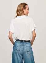 Women White Pepe Jeans Polo Shirt 60J40397 - Image 4