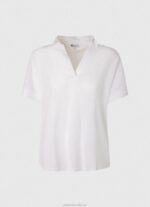 Women White Pepe Jeans Polo Shirt 60J40397 - Image 5
