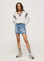 Women White Pepe Jeans Polo Style Crepe Jersey 60J40250 - Image 2