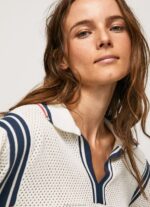 Women White Pepe Jeans Polo Style Crepe Jersey 60J40250 - Image 3