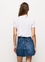 Women White Pepe Jeans Printed Logo Cotton T-Shirt 60J40411 - Image 4