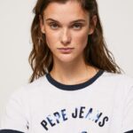 Women White Pepe Jeans Printed Logo Cotton T-Shirt 60J40424
