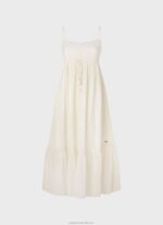 Women White Pepe Jeans Prue Cotton Dobby Dress 60J40221 - Image 5
