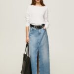 Women White Pepe Jeans Relaxed Fit Boat Neck Jersey 60J40256