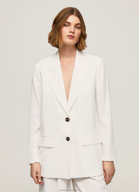 women_white_pepe_jeans_relaxed_fit_linen_blazer_60j40110.jpg Women White Pepe Jeans Relaxed Fit Linen Blazer 60J40110 - Image 1