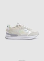 Women White Pepe Jeans Rusper Pearl Combined Sneakers 60J40596