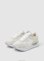 Women White Pepe Jeans Rusper Pearl Combined Sneakers 60J40596 - Image 3