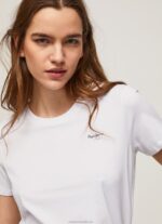 Women White Pepe Jeans Short-Sleeved Cotton T-Shirt 60J40420 - Image 3