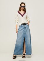 Women White Pepe Jeans V-Neck Crepe Jersey 60J40228 - Image 2