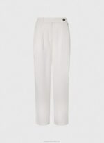 Women White Pepe Jeans Wide Pleated Trousers 60J40288 - Image 5